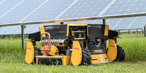 Spider 2SGS underneath solar PV panels on solar farm